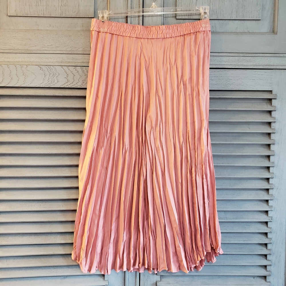 🌸Time & Tru Women's Blush Pink Crinkled Skirt  Size M NWOT 🌸